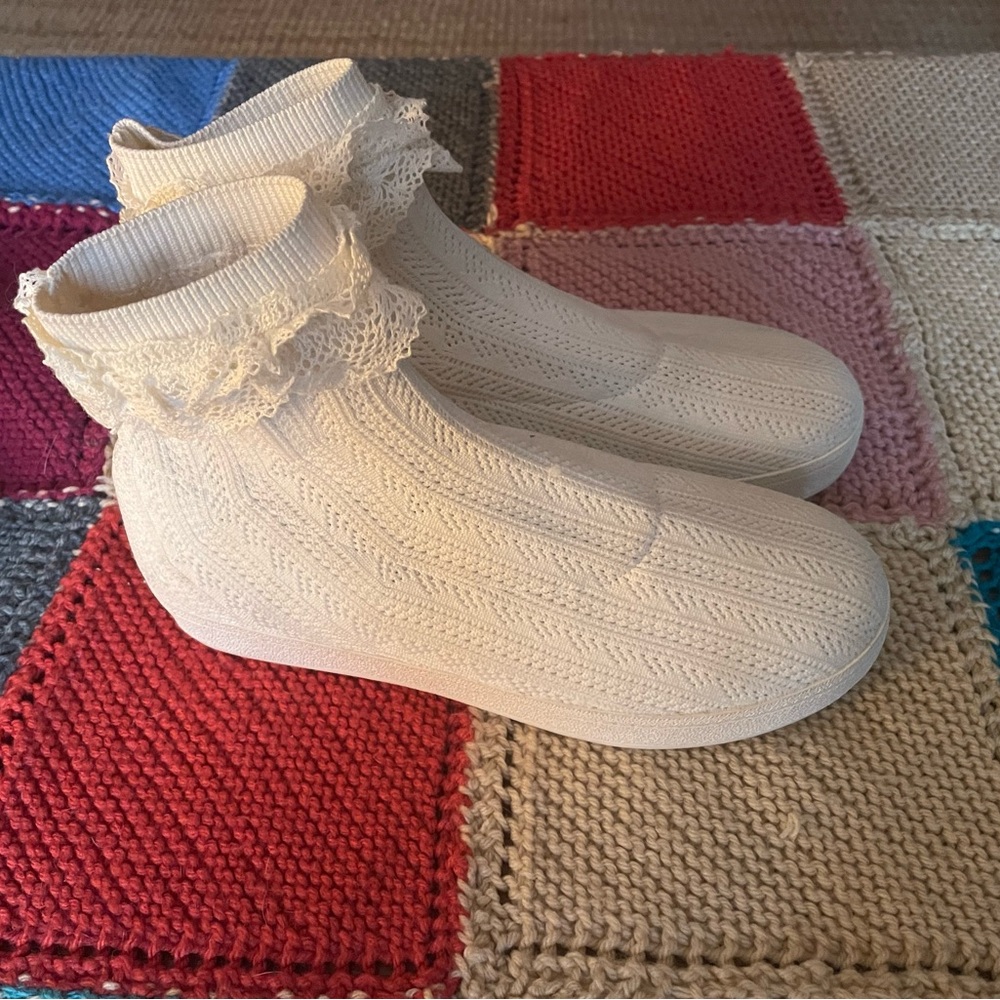 opening ceremony lace-trimmed sock shoes